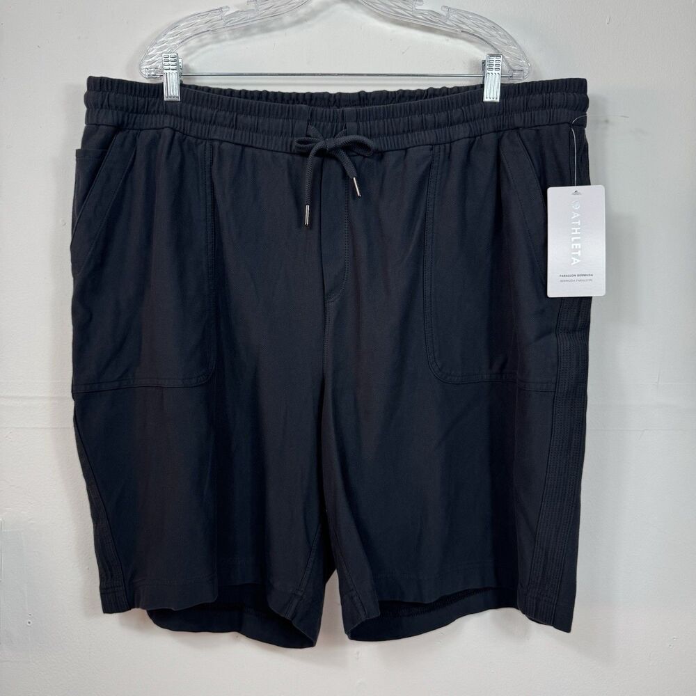 NWT Athleta Farallon Bermuda Shorts Womens Size 2X Black Pull On Waist Cotton
